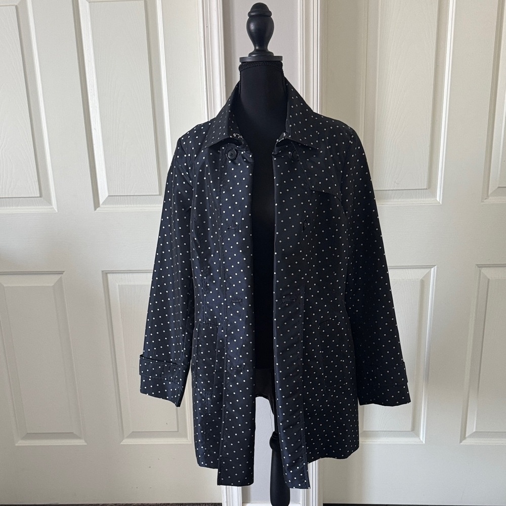 Banana Republic Black Polka Dot Trench Coat